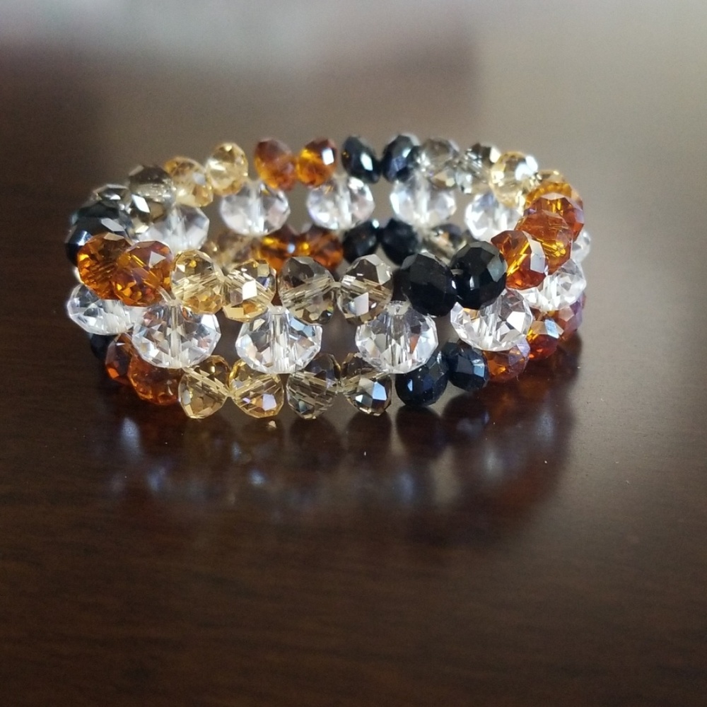 Multi Colored Spark Stretchy Beaded Bracelet